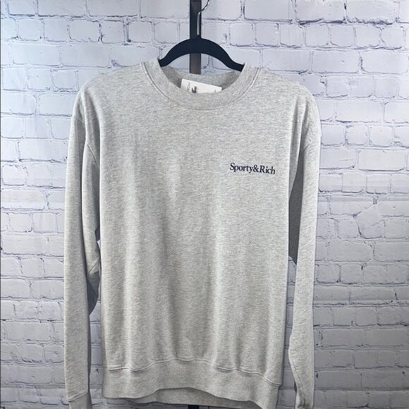 🩶 Sporty & Rich Gray Athletic Club Sweatshirt - Size Small - Picture 1 of 5